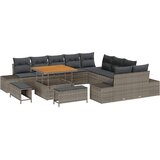  Sjedeća garnitura za vrt 13 kom. Siva poliratan 349 x 289 x 85 cm | shoptok.hr