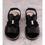 Karino Black sandals with a bow and rhinestone | Shoptok.si