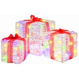 vidaXL Darilna škatla med 60 LED 3 pcs večbarvno 20 x 20 x 20 cm Akril | Shoptok.si