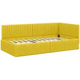  Kutni okvir kreveta s uzglavljem Žuta 100 cm x 200 cm Baršun | shoptok.hr