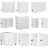 vidaXL 11-dijelni set kuhinjskih ormarića bijeli od iverice | shoptok.hr