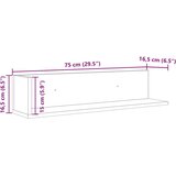 vidaXL Zidne police 2 kom bijele 75x16,5x16,5 cm konstruirano drvo | shoptok.hr