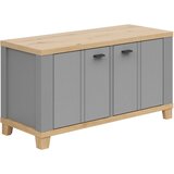 Hom`in garderobna klop siva, hrast artisan | Shoptok.si