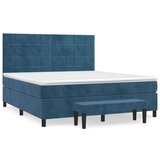 vidaXL Krevet s oprugama i madracem tamnoplavi 160x200 cm baršunasti | shoptok.hr