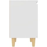 vidaXL Nočna omarica z lesenimi nogami bela 40x30x50 cm | Shoptok.si