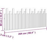  Zidno uzglavlje boja meda 204x3x80 cm masivna borovina | shoptok.hr