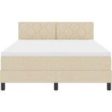  Postelja boxspring z vzmetnico krema 160 x 200 cm blago, (5000069938) | Shoptok.si