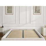 Bobochic Paris Bela oblazinjena zakonska postelja s prostorom za shranjevanje/brez vzglavja z letvenim dnom 160x200 cm Inera – | Shoptok.si