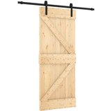  Drsna vrata s kompletom vodil 85x210 cm trdna borovina, (20999121) | Shoptok.si