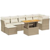 Maison Chic Seti vrtnega pohištva - Vrtna garnitura - Vrtni pohištvo set 8-delna z blazinami bež poli ratan, (21800649) | Shoptok.si