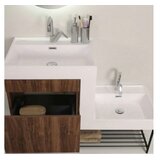 Hanah home Kupatilski ormarić sa umivaonikom i ogledalom (2 komada) Up Down Dark Walnut | Eponuda.com