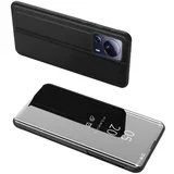 Sijajna preklopna torbica za Xiaomi 13 Lite Clear View Case, črna, (21896480)