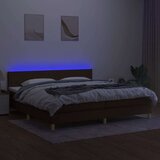  Krevet box spring s madracem LED tamnosmeđi 200x200 cm tkanina | shoptok.hr