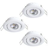Eglo Set okroglih LED vgradnih svetilk Saliceto Mini-Puck 2 (4,2 W, Ø x V: 7,7 x 2,3 cm, Bela, Topla bela) | Shoptok.si