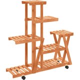  Stalak za cvijeće s kotačima 95x25x101 cm od masivne jelovine | shoptok.hr