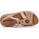 Inblu Women's Wedge Sandals With Decorations Beige | ePonuda.com