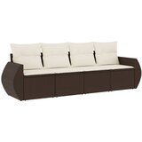 4-dijelni set vrtnih sofa od poliratana s jastucima smeđi | shoptok.hr