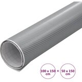  Folije za automobil 2 kom 4D srebrne 100 x 150 cm + 50 x 150 cm | shoptok.hr