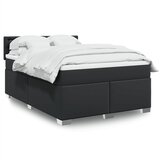 vidaXL Box spring postelja z vzmetnico črn 140x190 cm umetno usnje | Shoptok.si