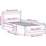  Krevetna konstrukcija Smeđa Puno drvo 100 x 200 cm Izdržljivo | shoptok.hr