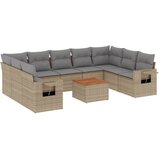  10-dijelni set vrtnih sofa s jastucima bež od poliratana | shoptok.hr