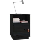  Noćni ormarić crna 40 x 34 x 55 cm od masivne borovine | shoptok.hr
