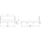 noo.ma Bela jeklena zakonska postelja brez vzglavja z letvenim dnom 180x200 cm Eton Basic – | Shoptok.si
