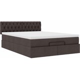  Otomanski krevet s madracem tamnosmeđi 140x190cm od tkanine | shoptok.hr