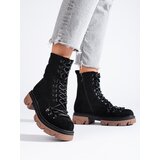 VINCEZA Suede knotted workers black | shoptok.hr