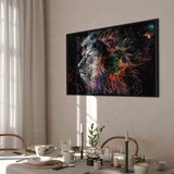  Slika - Crazy Lion (1 Part) Wide 120x80 U crnom drvenom okviru | shoptok.hr