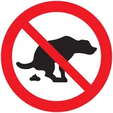  znak pickup (motiv: prepovedano puščanje pasjih iztrebkov, premer: 30 cm)