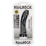 REALROCK Curved - ukrivljeni realistični dildo z lepljivimi nogami - 15,5 cm (črn) | Shoptok.si