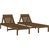  The living store ležalnik 2 kosa medeno rjav 199,5x60x74 cm trdna borovina - ležalnik, (21443999) | Shoptok.si