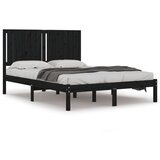  Posteljni okvir črn iz trdne borovine 140x190 cm, (20644565) | Shoptok.si