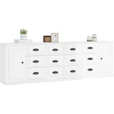  Komode sjajne bijele 3 kom od konstruiranog drva | shoptok.hr