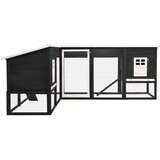 vidaXL Zunanji zajčnik z izhodom siv in bel les jelke - - Siva - 43.55 - N/A - 2025- | Shoptok.si