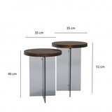 Hanah home set stolova serenity 2 walnut dark grey | ePonuda.com