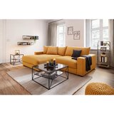 Mömax sedežna garnitura pedro, gorčična barva, žamet | Shoptok.si