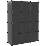  Kockasti organizator za pohranu s 12 kocki i vratima crni PP | shoptok.hr
