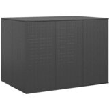vidaXL vrtna škatla za blazine pe ratan 145x100x103 cm črna Cene