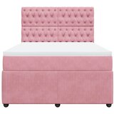  Krevet s oprugama i madracem ružičasti 160x200 cm baršunasti | shoptok.hr