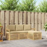  Set vanjskih sofa 4 pcs Bijela i bež 189,5 x 122,5 x 73 cm | shoptok.hr