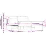 Metalni Kovinski posteljni okvir brez vzmetnice dimljen hrast 183x213cm, (21608564) | Shoptok.si