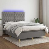  box spring s madracem LED tamnosivi 140x190 cm tkanina | shoptok.hr