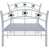 vidaXL Okvir za krevet s nogometnim uzorkom sivi metalni 90 x 200 cm | shoptok.hr