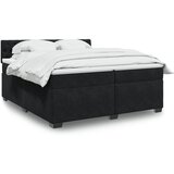 vidaXL Box spring postelja z vzmetnico črna 200x200 cm žamet | Shoptok.si