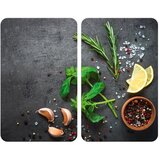 Wenko komplet 2 sivih steklenih pokrovov za štedilnik universal herbs Cene