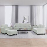  4-dijelni set sofa s jastucima svjetlosivi baršunasti | shoptok.hr