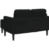 SOFA Dvosed z ležalnikom v obliki črke L črne barve 125 cm umetno usnje | Shoptok.si