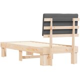  Krevetni okvir s tapiciranim uzglavljem Tamno siva 75 x 190 cm | shoptok.hr